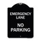 Signmission Emergency Lane No Parking Heavy-Gauge Aluminum Architectural Sign, 24" x 18", BW-1824-24109 A-DES-BW-1824-24109 - alternate 1